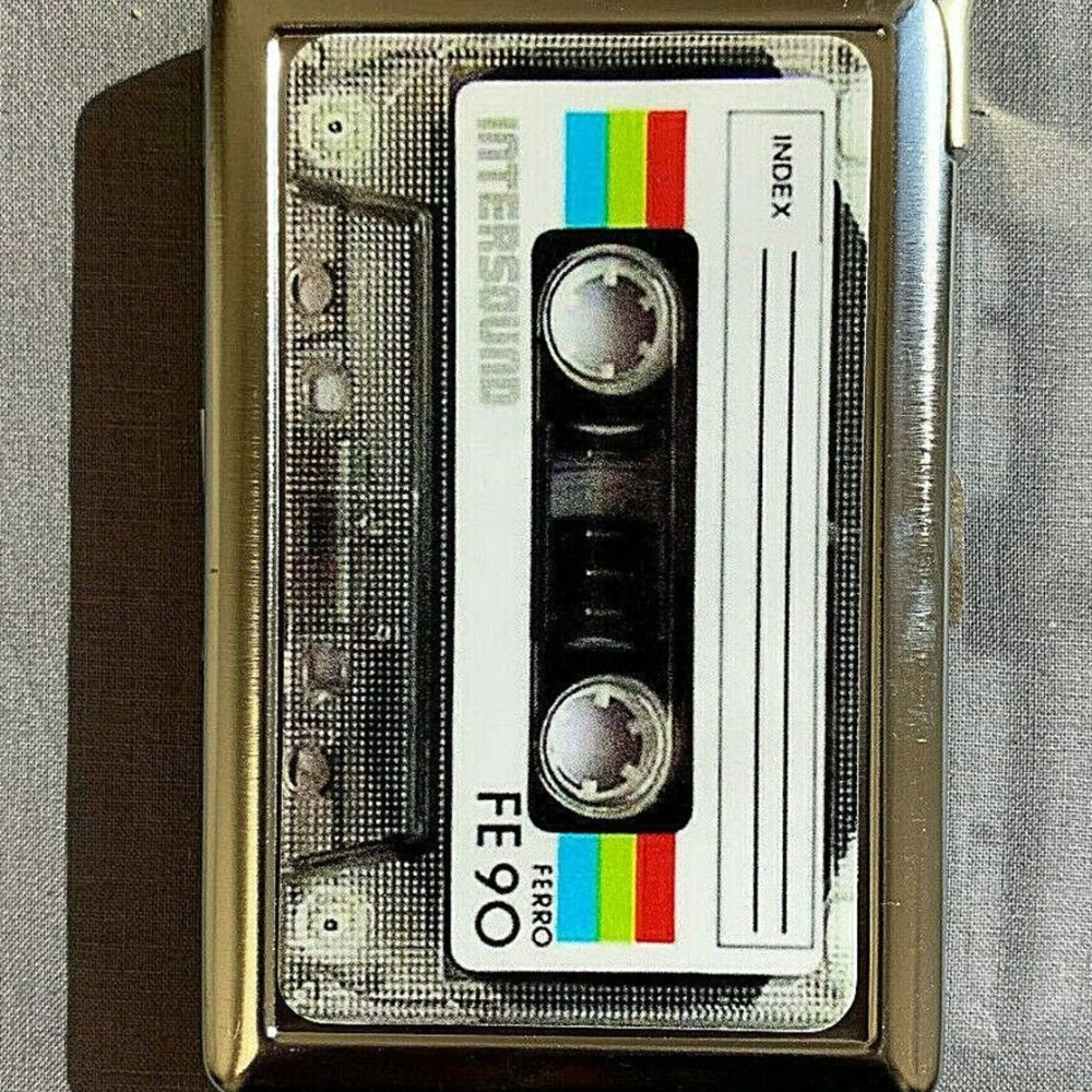 Retro Cassette  Cigarette Accessory Case With Built in Butane Lighter